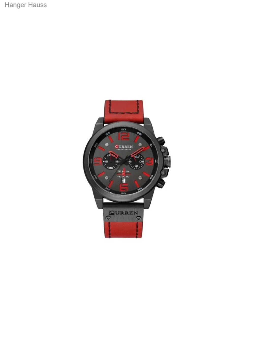 Men's Analog Quartz Chronograph Leather Watch
